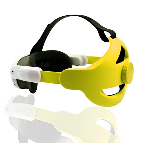 BeisDirect Stirnband für Meta Quest 3 VR Headset, Ersatz Elite-Armband für Meta Quest 3 Zubehör, verstellbares VR Stirnband, Schwerkraftausgleich, Komfort, Ersatz-Kopfband (Gelb) von BeisDirect