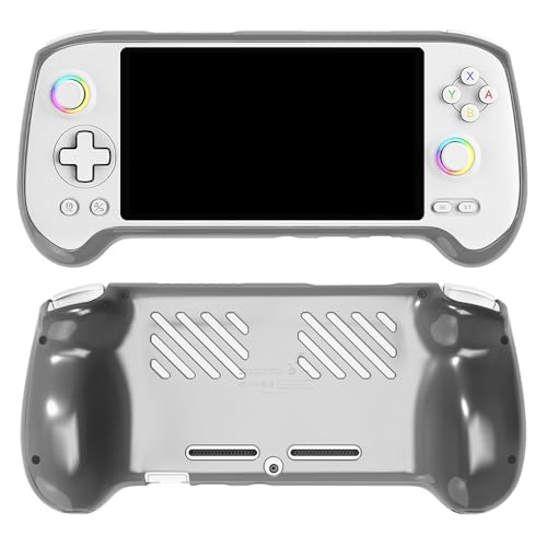 BeisDirect TPU-Schutzhülle für Anbernic RG557 Handheld-Spielkonsole, Schutzhülle, Fallschutz, einfache einfarbige Schutzhülle (transparentes Schwarz) von BeisDirect