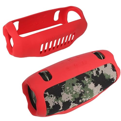 BeisDirect Travel Carrying Protective Silicone Case for JBL Xtreme 4 Portable Bluetooth Speaker, Protective Sleeve Skin Case with Shoulder Strap for JBL Xtreme4 Speaker Accessories (Red) von BeisDirect