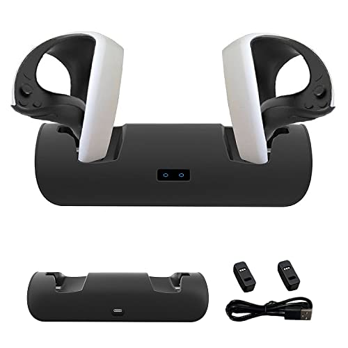 BeisDirect VR Ladestation für PS VR2 Griff Ladestation mit Display Licht und USB-C Kabel Gamepad Easy Charger für PS VR2 Controller Zubehör (Schwarz) von BeisDirect