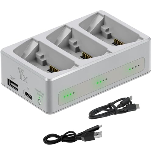 FLIP Drone Dreiwege-Akku-Lade-Hub für DJI FLIP Batterieladegerät, Laden Sie bis zu 3 Akkus gleichzeitig, Netzadapter, kompakt und tragbar, Powerbank von BeisDirect