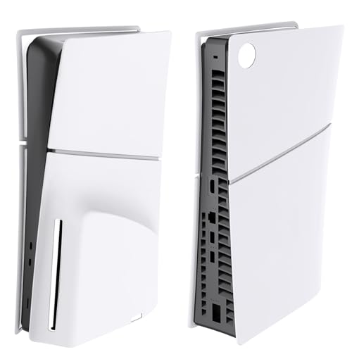 Faceplates Silikon-Schutzhülle für PS5 Slim Konsole, Staubschutz-Seitenplatten für Playstation 5 Slim Zubehör (Optisches Laufwerk Version - Weiß) von BeisDirect
