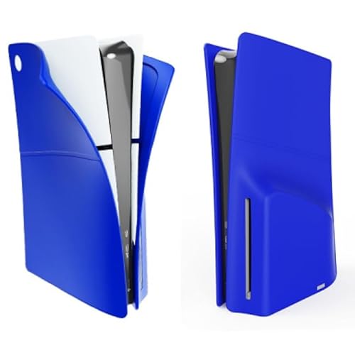 Faceplates Hülle Silikon Hülle für PS5 Slim Disc Edition, rutschfest & Kratzfest Staubdicht Silikon Schutzhülle für Playstation 5, Schlankes Konsolenzubehör (Blau) von BeisDirect