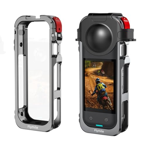 Kamerakäfig für Insta360 X5 Aluminium-Legierung, Schutzhülle mit Objektivabdeckung und Mikrofon-Windschutz, Kaninchenkäfig, Metallrahmen mit 6,35 mm Gewinde, Kaltschuh-Halterung, Action-Kamera von BeisDirect