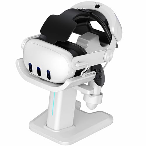 BeisDirect Ladestation mit LED-Licht für Meta Quest 3, Support Elite Strap, Headset Display Stand und Controller Halterung für Meta Quest 3 Zubehör von BeisDirect