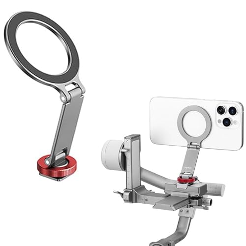 Mag-safe Magnetische Handyhalterung für DJI RS4 Mini Gimbal Stabilisator Cold Shoe Holder Adapter für iPhone 16 15 14 Android Handy Schnellverschluss Klappbarer Telefonständer (Cold Shoe) von BeisDirect