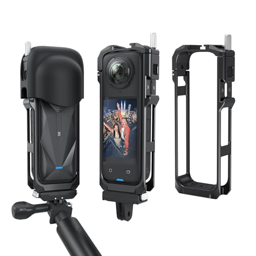 Schutzhülle für Insta360 X5, Metallrahmen, Aluminiumrahmen mit Silikon-Objektivabdeckung für Insta360 X5, Metallblende, Käfig-Kamerahülle mit 6,35 mm Gewinde, Kaltschuh-Halterung Schutzhülle für Insta360 X5, Metallrahmen, Aluminiumrahmen mit Silikon-Objektivabdeckung für Insta360 X5, Metallblende, Käfig-Kamerahülle mit 6,35 mm Gewinde, Kaltschuh-Halterung von BeisDirect
