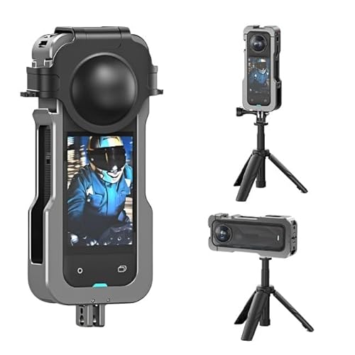 Schutzrahmen für Insta360 X5 Action-Kamera, Schutzgehäuse, Aluminiumlegierung, Kaninchenkäfig mit Silikon-Objektivdeckel, 6,35 mm Gewinde, Kaltschuhhalterung, Klappfinger Schutzrahmen für Insta360 X5 Action-Kamera, Schutzgehäuse, Aluminiumlegierung, Kaninchenkäfig mit Silikon-Objektivdeckel, 6,35 mm Gewinde, Kaltschuhhalterung, Klappfinger von BeisDirect