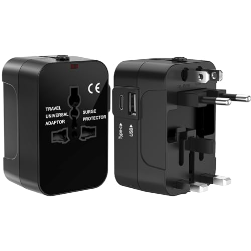 Reiseadapter Weltweit Universal Reisestecker mit USB C, Internationaler Steckdosenadapter mit 2 USB Travel Adapter AC Steckdose, Reise Stromadapter Stecker für EU DE USA AUS England Thailand Italien von Beizkna