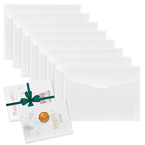 Bekecidi 50 Stück Umschläge für Einladungen, Durchscheinende Pergamentumschläge Pergamin-Umschläge Transparente Hochzeitsumschläge Blanko Weißer Papierumschlag für Grußkarte Postkarte (17,5 x 12,5 cm) von Bekecidi