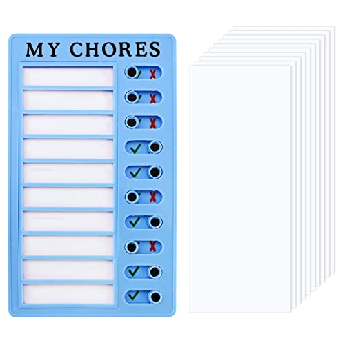 Bekecidi Checkliste Memo Board Täglich To-Do-Liste Board Chore Chart Memo Checkliste Boards mit 10 Papier Checkliste Note Board Kunststoff Aufgabe Planungstafeln für Kinder Erwachsene (Blau) von Bekecidi