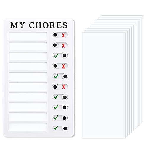 Bekecidi Checkliste Memo Board Täglich To-Do-Liste Board Chore Chart Memo Checkliste Boards mit 10 Papier Checkliste Note Board Kunststoff Aufgabe Planungstafeln für Kinder Erwachsene (Weiß) von Bekecidi