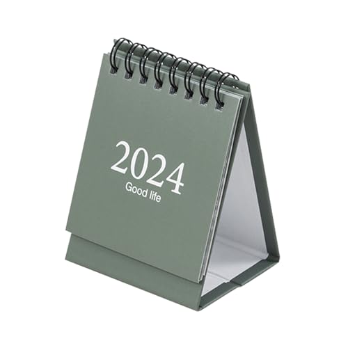 Bekecidi Mini Tischkalender, 2024 Tragbarer Desktop Kleiner Kalender mit Aufkleber Flip Over Stehpult Kalender für Büro Schule Desktop Dekoration (Grün), CX1047 von Bekecidi