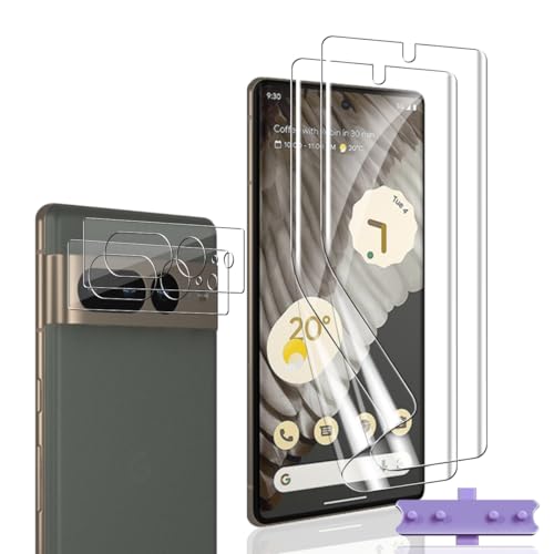 Bekiikoo Schutzfolie für Google Pixel 7 Pro und Google Pixel 7 Pro Panzer Schutz Glas Kameraschutz [2+2 Stück]-HD Vollständige Abdeckung,Weich TPU Folie, Panzerfolie für Google Pixel 7 Pro Schutzfolie von Bekiikoo