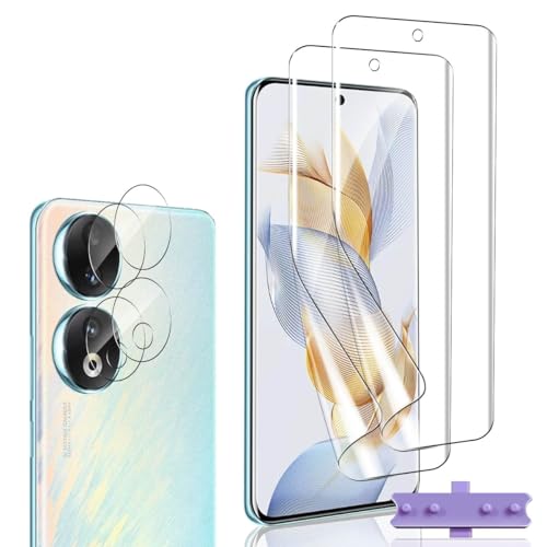 Bekiikoo Schutzfolie für Honor 90 und Panzer Schutz Glas Kameraschutz [2+2 Stück] - Blasenfreie/Anti- Kratzer/HD Vollständige Abdeckung,Weich TPU Folie, Panzerfolie für Honor 90 Schutzfolie von Bekiikoo