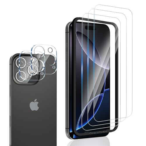 Bekiikoo Schutzfolie für iPhone 16 Pro Max [3+2 Stück] - Panzer Schutz Glas und Kameraschutz, Anti-Kratzer 9H Härte, HD Klar Displayschutzfolie von Bekiikoo
