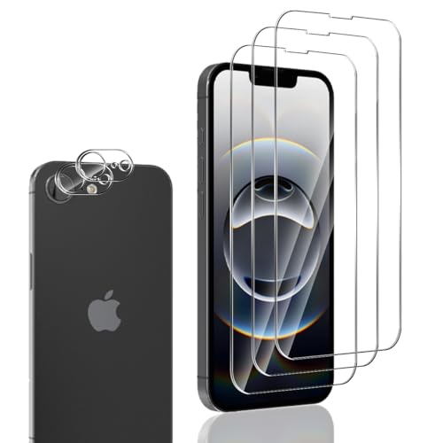 Bekiikoo Schutzfolie für iPhone 16E Panzerglas und iPhone 16E Kameraschutz [3+2 Stück], Anti-Kratzer 9H Härte Schutzglas, HD Klar Displayschutzfolie für iPhone 16E von Bekiikoo