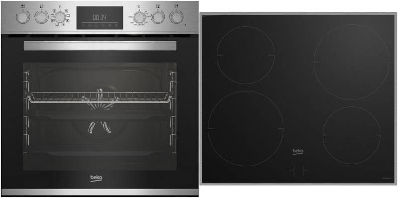 BBUM12340X Herdset mit Induktionskochfeld edelstahl + edelstahl / A von Beko