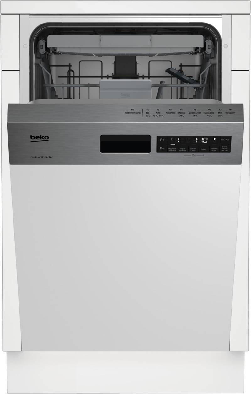BDSS28040XQ Einbau-Geschirrspüler teilintegriert 45 cm edelstahl-Look / C von Beko