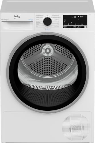 Beko B3T3249S Wärmepumpentrockner, Wäschetrockner, 9 kg, allergikergeeignet, Hygiene Trocknen & Hygiene Auffrischen, SteamCure Dampffunktion, 15 Programme, Express, Weiß von Beko
