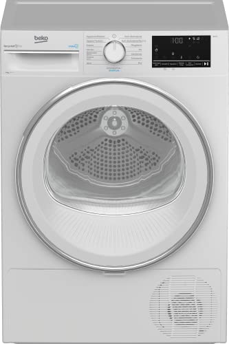 Beko B3T42239 Wäschetrockner 8KG, Frontlader Wärmepumpentrockner, Allergikergeeignet, 15 Programme, Dampffunktion, Multifunktionsdisplay, Aquawave Schontrommel, Weiß von Beko