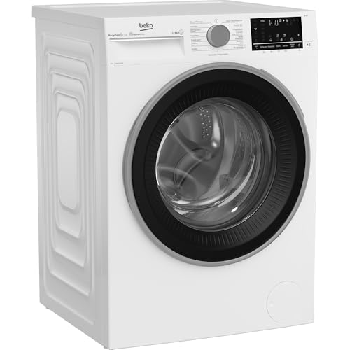 Beko B3WFU59415W2 b300 Waschvollautomat, 9 kg, Waschmaschine, Restzeitanzeige, 1400 U/min, Dampffunktion, AddXtra-Nachlegefunktion, Bluetooth, StainExpert, Hygiene+ allergikergeeignet, Weiß von Beko