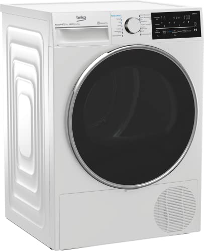 Beko B5T62243W Wäschetrockner 8 kg, Frontlader Wärmepumpentrockner, Allergikergeeignet, 14 Programme, IronFinish, Digitales Display, Bluetooth & WiFi, Weiß von Beko