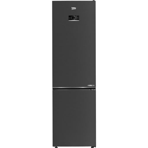 Beko B7RCNA407HXBR bPRO 700 freistehende Kühl-/Gefrierkombination, großer Kühlschrank, 355 l, NoFrost, AeroFlow, Smooth Fit: 90 Grad Türöffnung, Kühl-Gefrier-Multizone, HarvestFresh, Dark-Inox von Beko