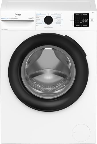 Beko BM3WFU3741X freistehende Waschmaschine, Waschvollautomat, 7 kg, EnergySpin, Schleuderwahl 1400 U/min, Dampffunktion, Hygiene+ allergikergeeignet, Coldwash Wasser-& Zeitersparnis, Weiß von Beko