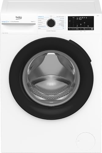 Beko BM3WFU4841N freistehende Waschmaschine, Waschvollautomat, 8 kg, EnergySpin, Schleuderwahl 1400 U/min, IronFast weniger Falten, Hygiene+ allergikergeeignet, Coldwash Wasser-& Zeitersparnis, Weiß von Beko