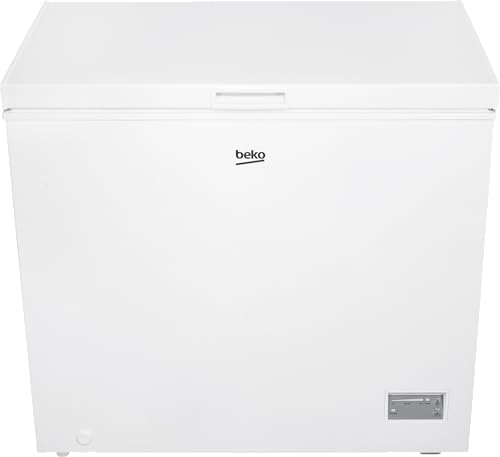 Beko CF200CWN Gefriertruhe, Kühltruhe, 198 l Nutzvolumen, 1 Gefriergutkorb, Schnellgefrierfunktion, Transportrollen, LED-Anzeigesystem, 40 db(A), Weiß von Beko
