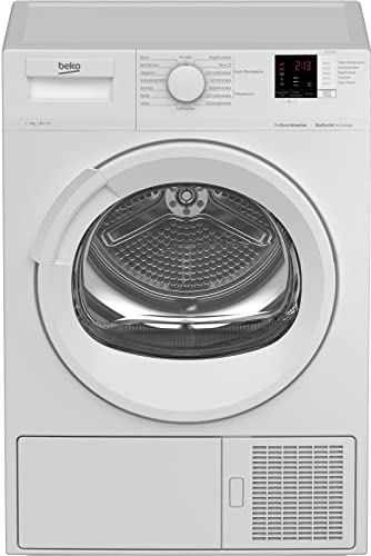 Beko DHC7512GX b300 Wärmepumpentrockner, Wäschetrockner, Frontlader, 7 kg Beladungskapazität, 15 Programme, Sonsortrocknung, Knitterschutz, Allergikergeeignet, Säulenfähig, Schontrommel, Weiß von Beko