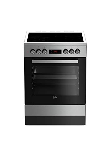 Beko FSM67320GXS b300 freistehender Herd mit Glaskeramik-Kochfeld, 72 l Volumen, 60 cm Breite, Multifunktionsofen, SteamShine, LED-Display, 8 Heizarten, herausnehmbare Seitengitter, Edelstahl von Beko