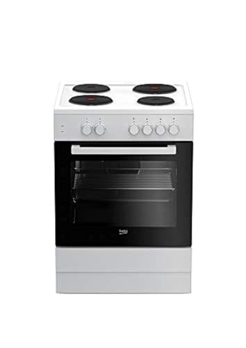 Beko FSS66000GW Backofen und Herd, schwarz, weiß, versiegelte Platte – Backofen und Herd (Herd, schwarz, weiß, Drehknöpfe, weiß, vorn, versiegelte Platte) von Beko