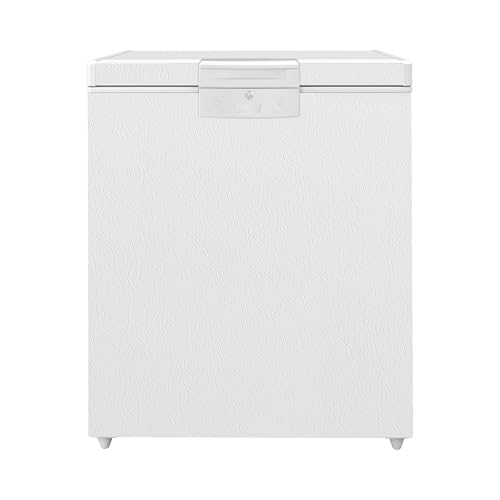 Beko HSM14550 Gefriertruhe, Kühltruhe, 148 l Nutzvolumen, 1 Gefriergutkorb, Temperaturalarm, abschließbar, LED-Anzeigesystem, Innenbeleuchtung, 39 db(A), in unbeheizten Räumen nutzbar, Weiß von Beko