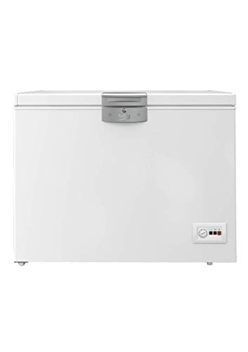 Beko HSM23049 Gefriertruhe groß, MinFrost, Temperaturalarm, 2 Gefriergutkörbe, abschließbar, 230 l Nutzvolumen, 39 db(A), Weiß von Beko