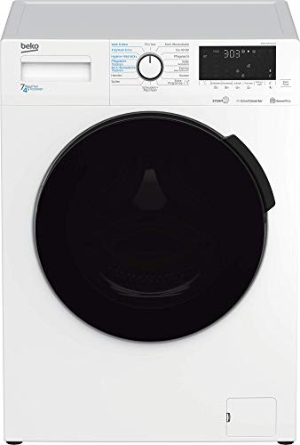 Beko WDW75141Steam1 Waschtrockner/ Wasserkondensation/ schwarze XL-Tür/ Bluetooth/ Dampffunktion/ Nachlegefunktion/ Watersafe/ 7 kg Waschen, 4 kg Trocknen von Beko