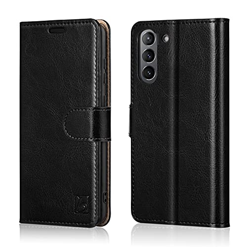 Belemay Kompatibel mit Samsung Galaxy S21 FE 5G Wallet Case, Schwarz von Belemay