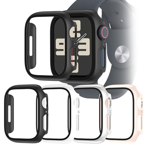 Beliham 4-Stück Hülle Kompatibel mit 42mm Apple Watch Series 3,Rundum Schutzhülle mit Glas Displayschutz HD PC Schutz Case für iWatch S3 42mm von Beliham