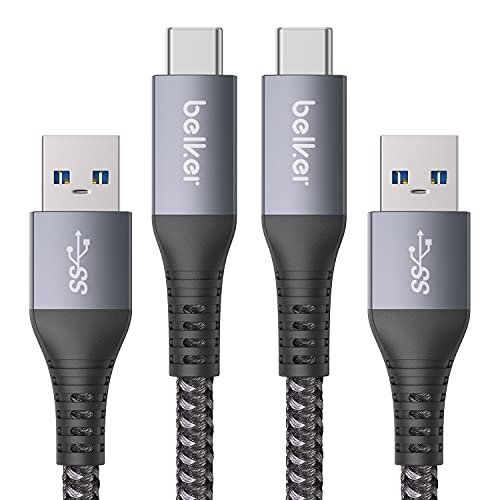 Maxonar 2 Stück USB C Schnellladekabel 10Gbit/s Daten USB A Android Auto Kabel QC3.0 3.1A Schnell ladegerät Datenübertragungs USB3.2 Gen2 für Samsung S23/S22 Note20 Z Flip 5 Pixel 8 i Pad air5 1M von Belker