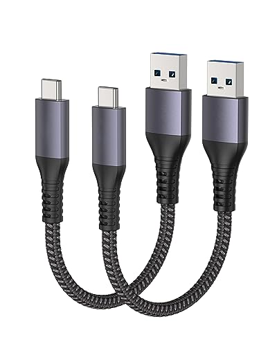 Maxonar USB C Kabel Kurz 15cm/0.15M [2Stück] 10Gbps USB3.2 Gen2 Datenkabel Typ C Android Auto QC3.0 3.1A USB A auf C Schnellladegerät für Samsung Note20 Galaxy S23/S22/S21/S20 Z Flip5 Tab S9 Pixel8 von Belker