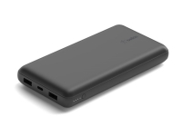 Belkin BOOST CHARGE - Powerbank - 20000 mAh - 15 Watt - 3 output-stikforbindelser (2 x USB, USB-C) - på kabel: USB, USB-C - sort von Belkin Components