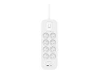 Belkin SRB003CA2M, 900 J, 8 AC-Ausgänge, Typ E, Typ E, Weiß, 2 m von Belkin Components