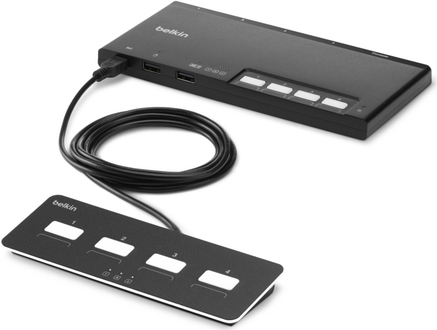 Belkin Modular Secure - KVM-Switch - 4 x KVM port(s) - 1 lokaler Benutzer - Desktop - TAA-konform (F1DN004MOD-KM-4) von Belkin