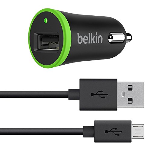 Belkin 2,4 A Universal-Kfz-Ladegerät (mit 1,2-m-Micro-USB-Kabel,40% schnelleres Aufladen) schwarz von Belkin
