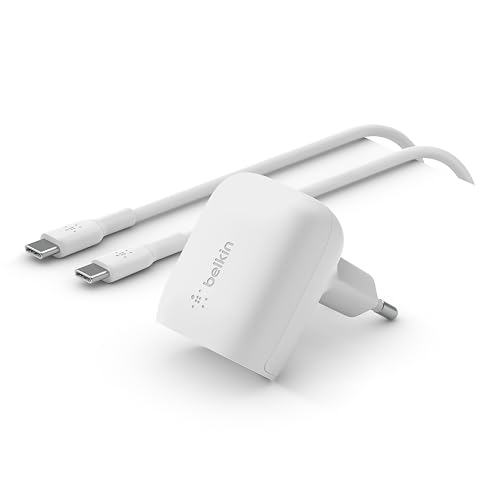 Belkin 20-W-USB-C Power Delivery Schnellladegerät, Zertifiziert für USB-C PD 3.1 PPS, USB Ladegerät im Taschenformat für iPhone 15, Pro, Max, mini, iPad, Galaxy, Pixel und andere Geräte von Belkin