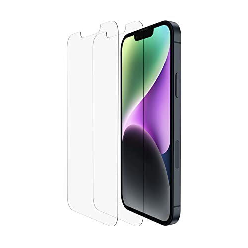 Belkin 2er-Pack TemperedGlass iPhone 14/13/13 Pro Displayschutz, einfache, blasenfreie Applikation mit dem enthaltenen Rahmen, nachgewiesener Härtegrad von 9H, kratzfeste Display-Schutzfolie Belkin 2er-Pack TemperedGlass iPhone 14/13/13 Pro Displayschutz, einfache, blasenfreie Applikation mit dem enthaltenen Rahmen, nachgewiesener Härtegrad von 9H, kratzfeste Display-Schutzfolie von Belkin