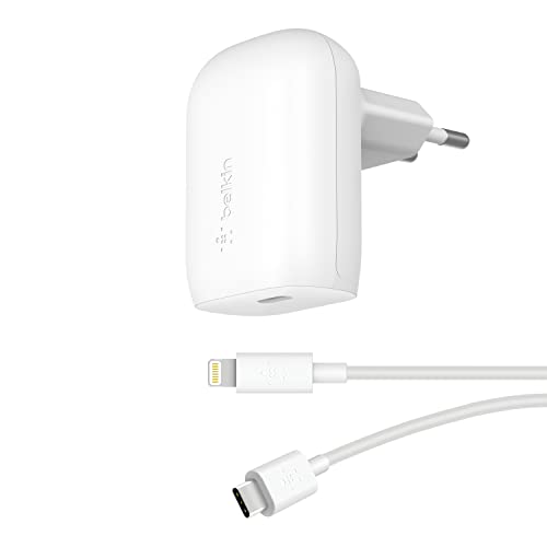 Belkin 30-W-USB-C-Ladegerät mit USB-C/Lightning-Kabel, PPS, PowerDelivery, USB-IF-zertifiziert PD 3.0 zum schnellen Laden des iPhone 14, 13, 12 Pro, Pro Max, mini und anderen Geräten Belkin 30-W-USB-C-Ladegerät mit USB-C/Lightning-Kabel, PPS, PowerDelivery, USB-IF-zertifiziert PD 3.0 zum schnellen Laden des iPhone 14, 13, 12 Pro, Pro Max, mini und anderen Geräten von Belkin