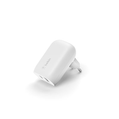 Belkin 37W Dual Wall Charger PPS, 25W USB-C, 12W USB-A, weiß von Belkin