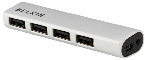 Belkin 4 x USB 2.0 Ultra-Slim Aluminium 480 Mbit/s Weiß – Hubs & Hub (USB 2.0, 480 Mbit/s, Weiß, Aluminium, Kunststoff, USB) von Belkin